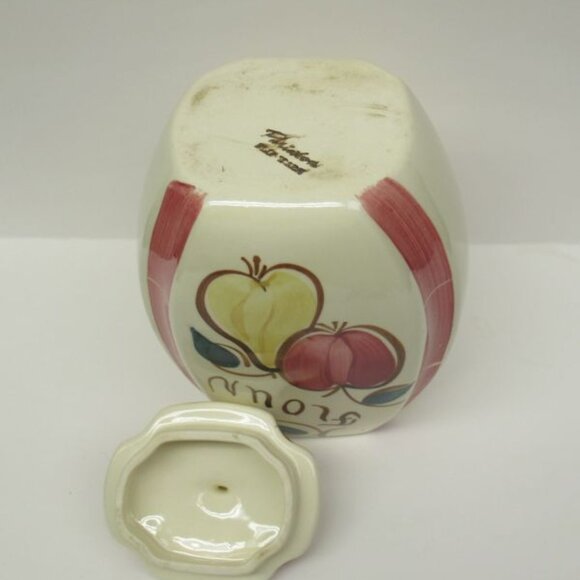 Purinton Pottery Slip Ware FRUIT Flour Canister with Lid - Signed - Picture 4 of 4